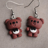 Fancy Brown Bear earrings