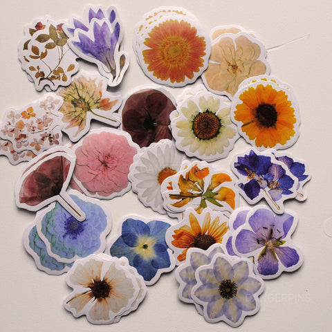 90 small flowers paper stickers