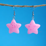 Cotton candy dream dust stars earrings