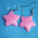 Cotton candy dream dust stars earrings