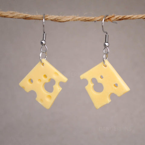 Swiss cheese slice earrings