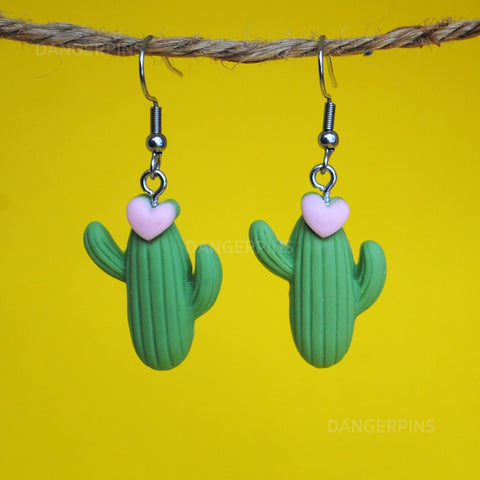 Love Heart Cactus earrings