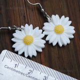 Simple White Daisies earrings