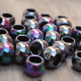 15 Black pearlescent resin hair beads