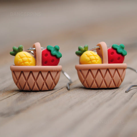 Little baskets of fruit earrings