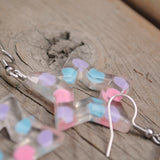 2 pairs of Pink & Violet blobby stars earrings