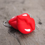 Lovely hot lips kisses earrings xx mwah mwah