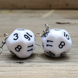 D16 Sided RPG dice earrings  - 20mm Clear Colors d20