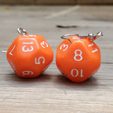 D16 Sided RPG dice earrings  - 20mm Clear Colors d20