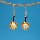 Fried Eggs in a pan earrings