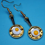 Fried Eggs in a pan earrings