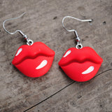 Lovely hot lips kisses earrings xx mwah mwah