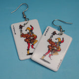 Large Joker in the Pack playing card earrings