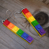 Rainbow Brick blocks earrings