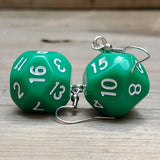 D16 Sided RPG dice earrings  - 20mm Clear Colors d20