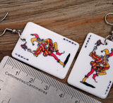 Large Joker in the Pack playing card earrings