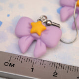 Purple Star Bow earrings