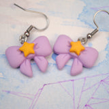 Purple Star Bow earrings