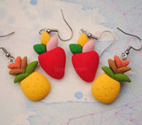 Minimal fruit set of 2 earrings