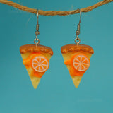 Large Orange cream tart cake earrings