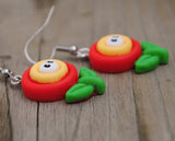 Red & Yellow flower people earrings