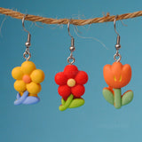 Silly little flowers earrings  - set of 3 pairs