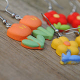 Silly little flowers earrings  - set of 3 pairs