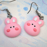 Minimal Pink Bunny earrings