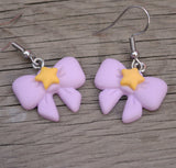 Purple Star Bow earrings