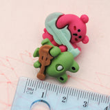 Guitar shredding Frog & Bear resin pin set