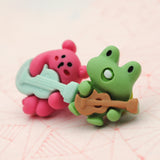 Guitar shredding Frog & Bear resin pin set