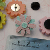 Stitch doodle flower 6 resin pin set