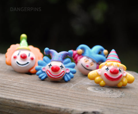 Creepy awful Clowns resin pin set