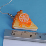 Large Orange cream tart cake earrings