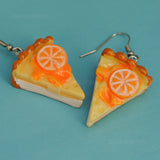 Large Orange cream tart cake earrings