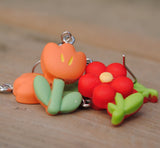 Silly little flowers earrings  - set of 3 pairs