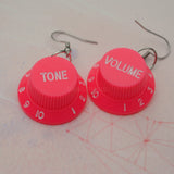 Strat style guitar tone & volume knob earrings