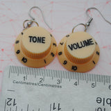 Strat style guitar tone & volume knob earrings