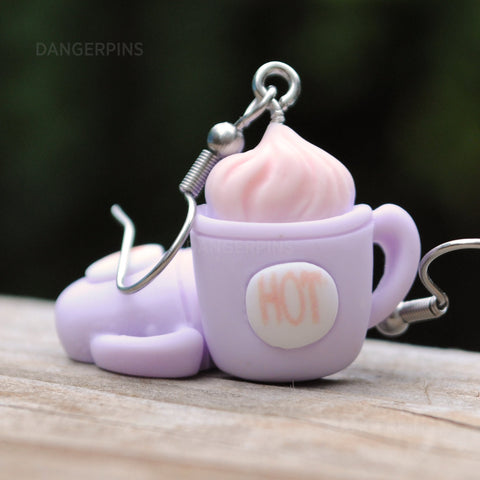 Pink & Purple hot chocolate earrings