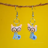 Professor Meowington Cat earrings