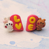 Bunny Bear love letters - resin pin set