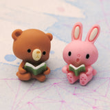 Story time Bunny Bear resin pin set