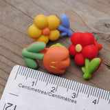 Silly little flowers 3 resin pin set