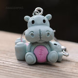 Stitchy hippopotamus earrings