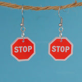 Stop sign earrings - Get outta here