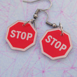 Stop sign earrings - Get outta here