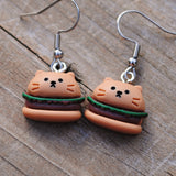 Mini Kitten burgers Cat earrings