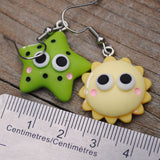 Weird Staring stars & suns earrings