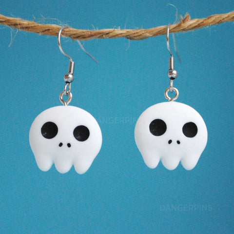 Scary Ghost Skull Earrings