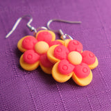 Red & Orange layered flowers earrings